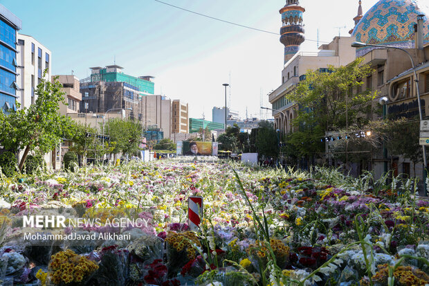 آخرین روز مراسم ادای احترام به شهید سیدحسن نصرالله درمیدان فلسطین