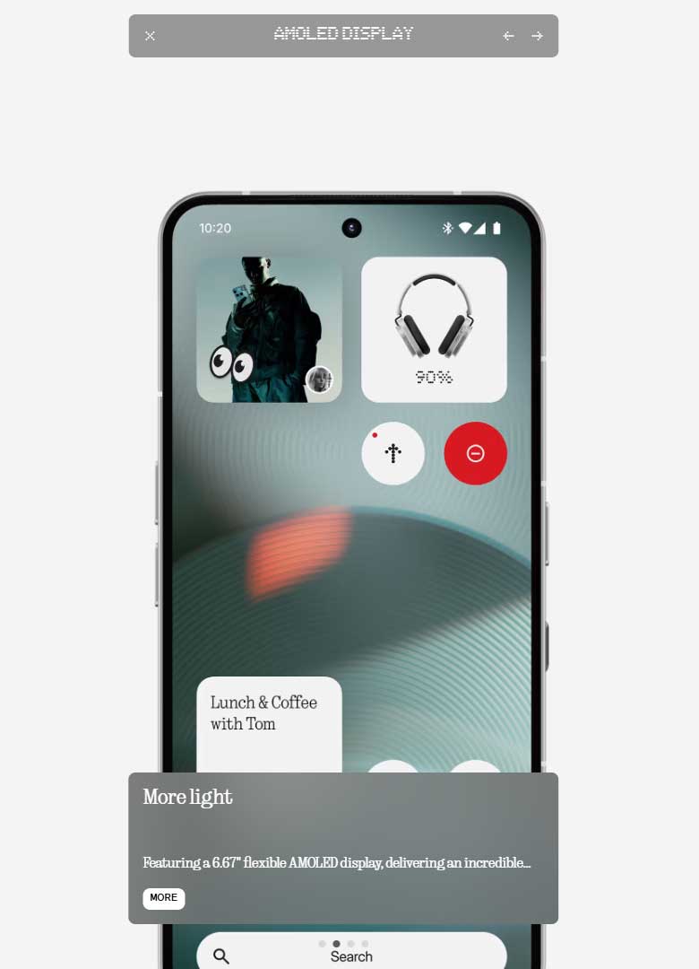 نمایشگر Nothing Phone (3) در وبسایت Nothing از نوع AMOLED ثبت شده