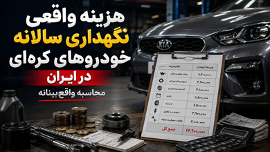 هزینه واقعی نگهداری سالانه خودروهای کره‌ای در ایران؛ محاسبه واقع‌بینانه